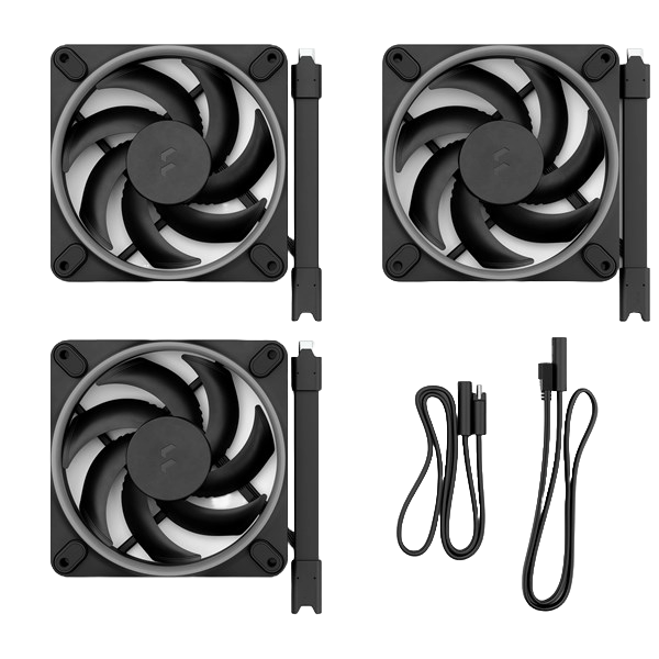Fractal Momentum 12 RGB 120mm PWM Triple Case Fan Pack in Black